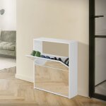 Ml - design - meuble  chaussures avec 2 compartiments basculeur pour 6 paires de chaussures, miroir, ...