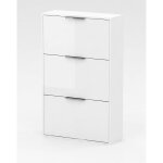 Composad - meuble a chaussures avec 3 a taga res rabattables, couleur laqua blanc cm 65x25x100h meuble ...