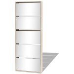 Meuble  chaussures 5 tagres et miroir 63x17x169, 5 cm chne vidaxl
