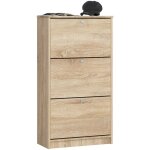 Akord - meuble  chaussures chne sonoma 60 cm 3 portes faade chne sonoma 3 tagres 60x28, 5x113 cm ...