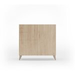 Meuble  chaussures, collection bergen, en mlamine chne clair et pieds cruss couleur vison.