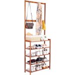 Unho - meuble  chaussures entre, rangement chaussure porte manteau en bambou tagre  chaussures 5 ...