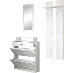 Meuble à chaussures avec led meuble d'entrée portemanteau miroir 105 x 89 x 24cm 2 portes 1 tiroir modèle ... Meuble à chaussures avec led meuble d'entrée portemanteau miroir 105 x 89 x 24cm 2 portes 1 tiroir modèle ...