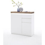 Pegane - meuble à chaussures avec led en laqué blanc brillant avec décor béton - l91 x h97 x p38 cm Pegane - meuble à chaussures avec led en laqué blanc brillant avec décor béton - l91 x h97 x p38 cm