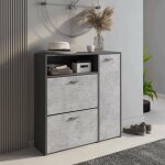Dmora - meuble  chaussures moderne avec 3 portes, range - chaussures d'entre pour 12 paires de chaussures, ...