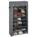 Relaxdays - meuble  chaussures tissu, 9 compartiments, 36 paires, housse amovible, armoire, hlp 158x86x30 ...