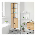 Meuble colonne salle de bain detroit 1 porte design industriel Meuble colonne salle de bain detroit 1 porte design industriel