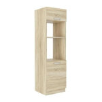 Meuble colonne four 2 portes battantes - decor chene sonoma - l 60 x p 57 x h 210 cm - lassen