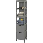 Sobuy - meuble colonne salle de bain meuble de rangement avec 4 tagres et 2 tiroirs modulables petit ...