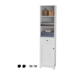 Sobuy - meuble colonne salle de bain avec 3 compartiments ouverts + 1 tiroir, design fonctionnel, blanc, ...