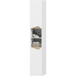 Meuble colonne salle de bain �troit, 2 portes, compartiments ouverts, �tag�res r�glables, 30 x 34, 6 ...