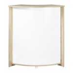 Meuble - comptoir bar chêne 3 niches 96, 7 x 104, 8 x 44, 9 cm - coloris: blanc Meuble - comptoir bar chêne 3 niches 96, 7 x 104, 8 x 44, 9 cm - coloris: blanc