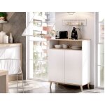 Meuble de cuisine 80x40x102 cm blanc mat et chêne naturel avec deux portes - gubbio Meuble de cuisine 80x40x102 cm blanc mat et chêne naturel avec deux portes - gubbio