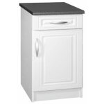 Meuble de cuisine bas 1 porte 50 cm dina mlamin 1 tiroir et 1 tagre blanc