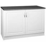 Meuble de cuisine bas 2 portes 120 cm dina en mélaminé avec 1 Étagère blanc Meuble de cuisine bas 2 portes 120 cm dina en mélaminé avec 1 Étagère blanc
