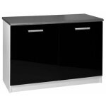 Tendencio - meuble de cuisine bas 2 portes 120 cm tara laqué noir Tendencio - meuble de cuisine bas 2 portes 120 cm tara laqué noir