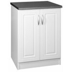 Meuble de cuisine bas 2 portes 60 cm dina m�lamin� avec 1 �tag�re blanc