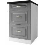 Tendencio - meuble de cuisine bas 3 tiroirs 50 cm dina gris