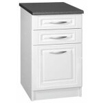 Tendencio - meuble de cuisine casserolier bas 3 tiroirs 80 cm dina en mélaminé blanc Tendencio - meuble de cuisine casserolier bas 3 tiroirs 80 cm dina en mélaminé blanc