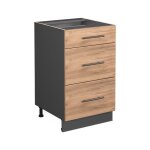 Meuble cuisine fame - line, ch�ne de force dor�, 50 cm sans plan de travail vicco