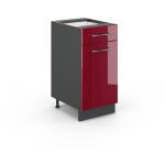 Meuble cuisine fame - line, rouge bordeaux haute brillance, 40 cm sans plan de travail, vicco