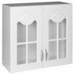 Meuble de cuisine haut 2 portes vitrines 80 cm dina mélaminé avec 1 Étagère blanc Meuble de cuisine haut 2 portes vitrines 80 cm dina mélaminé avec 1 Étagère blanc