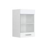 Vicco - meuble de cuisine haut vitr� r - line, blanc haute brillance, 40 cm