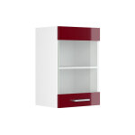 Meuble de cuisine haut vitr� r - line, rouge bordeaux haute brillance, 40 cm vicco