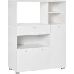 Meuble de cuisine multi - rangements 2 placards 4 niches tiroir coulissant dim. 90l x 40l x 120h cm panneaux ...