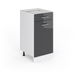 Meuble cuisine r - line, anthracite haute brillance, 40 cm, pt marbre, vicco