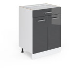 Meuble cuisine r - line, anthracite haute brillance, 60 cm avec tiroir, sans plan de travail vicco