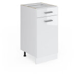 Vicco - meuble cuisine r - line, blanc haute brillance, 40 cm sans plan de travail