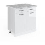 Vicco - meuble cuisine r - line, blanc haute brillance, 80 cm, pt marbre Vicco - meuble cuisine r - line, blanc haute brillance, 80 cm, pt marbre