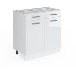 Meuble cuisine r - line, blanc haute brillance, 80 cm sans plan de travail, vicco