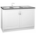Tendencio - meuble de cuisine sous - évier 2 portes 120 cm dina en mélaminé blanc Tendencio - meuble de cuisine sous - évier 2 portes 120 cm dina en mélaminé blanc