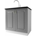 Tendencio - meuble de cuisine sous - evier 2 portes 80 cm dina mlamin avec 1 tagre gris