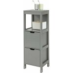 Sobuy - meuble demi - colonne meuble bas de salle de bain armoire toilette - 1 tage et 2 tiroirs - gris ...