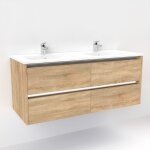 Meuble double vasque jupiter 3. 0 bois clair 120cm - sans miroir