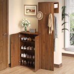 Meubles d'entr�e avec armoire � chaussures et penderie, crochets, tringle, �tag�res r�glables, mdf, 115�38, ...