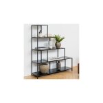 Meuble escalier 135x35x150 cm d�cor ch�ne noir - fynca