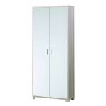 Meuble fin polyvalent en bois avec huit étagères orme blanc 83x29x h190 cm Meuble fin polyvalent en bois avec huit étagères orme blanc 83x29x h190 cm