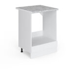 Meuble pour four r - line, blanc haute brillance, 60 cm, pt marbre, vicco