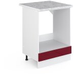 Meuble pour four r - line, rouge bordeaux haute brillance, 60 cm, pt marbre, vicco