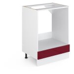 Meuble pour four r - line, rouge bordeaux haute brillance, 60 cm sans plan de travail vicco