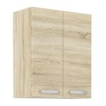 Meuble haut 2 portes battantes - decor chene sonoma - l 60 cm x p 31, 6 x h 72 cm - lassen