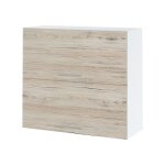 Meuble haut de cuisine bellissi noyer blanchi 2 portes relevables l 90 cm