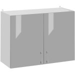 Meuble haut de cuisine eco gris brillant 2 portes l 60 cm