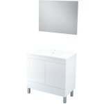 Ondee - zen - meuble de salle de bain � poser lancelo - 80cm - blanc - laqu� - livr� mont�
