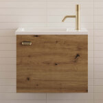 Meuble lave - mains 50 x 33 cm sans miroir - roble nudos (ch�ne clair) - pola