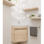 Meuble lave - mains d'angle bois clair angleo
